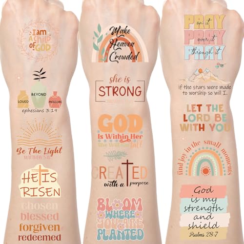 Boho Christian Temporary Tattoos - 200+ Bible Verse Stickers