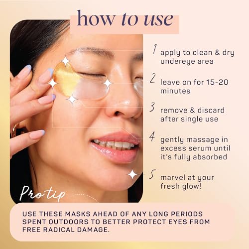 SpaLife Beauty Anti-Aging Under Eye Masks – Hydrogel Eye Patches for Fine Lines, Dryness, & Dullness with 24K Gold, Colloidal Silver – 2-in-1 Skincare Treatment – 24 Pairs