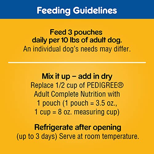 Pedigree Choice CUTS in Gravy Adult Soft Wet Dog Food, 48 Pouch Variety Pack, 3.5 oz. Pouches