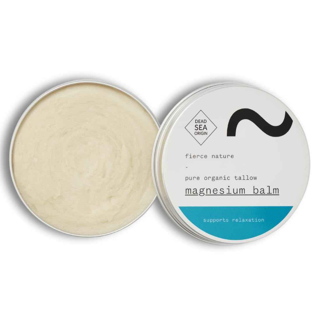 fierce nature Magnesium Tallow Balm, Natural Topical Body Balm for Muscle Aches and Strains, Alternative Cream For Sleep and Relaxation, Unscented, 100g