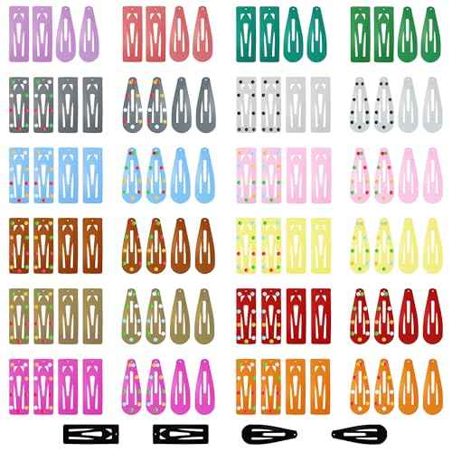 100pcs Toddler Hair Clips, Colorful Mini Snap Hair Clips for Baby Girl and Kids, Cute Small Barrettes for Fine Hair, 3 cm/1.18 Inch Metal Hair Accessories Set