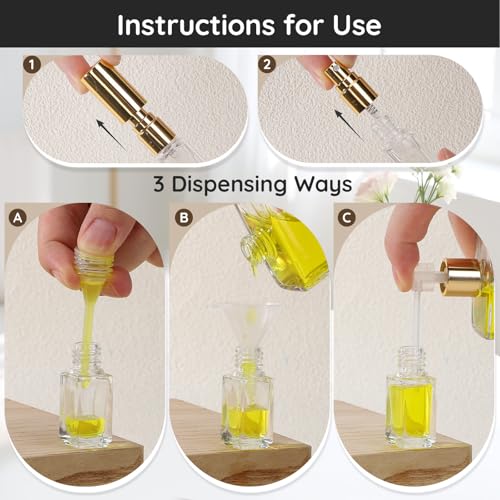 Segbeauty 40pcs 0.1oz Mini Spray Bottle Empty, Perfume Travel Refillable Atomizer Sprayer, Bulk Perfume Atomizer with Transfer Tool, 3ml Small Fine Mist Travel Cologne Sprayer Bottle Fragrance