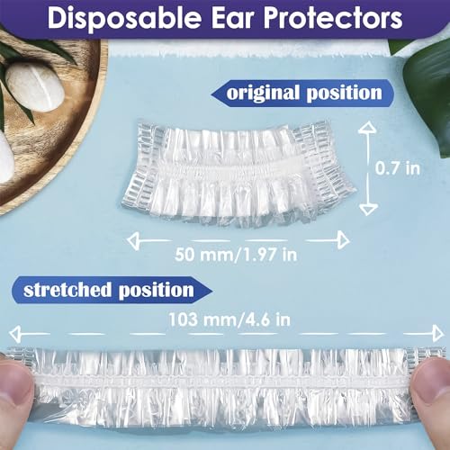 200 Pcs Disposable Ear Covers for Shower & Hair Dye