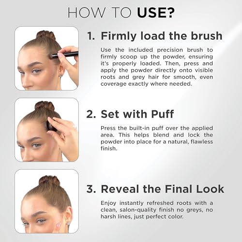 Thick Fiber Root Touch Up Set - Auburn Hair Concealer Powder & Brush