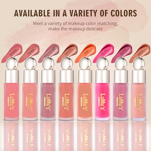 LaMu'S COSMETICS Soft Pinch Weightless Liquid Blush, Long-Lasting Beauty Natural Waterproof Face Liquid Blush For All-Day Wear (Happy-Cool Pink, 0.25fl.oz/7.5ml)