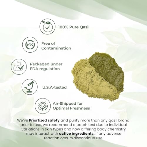 100% Pure & Lab Tested Organic Qasil | Deep Cleansing | Brightens | Minimizes Pores | Reduces Acne | Evens Skin Tone | Natural Soap for Beard & Hair Mask, somalia Powder