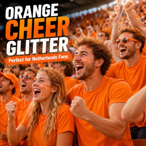 Holographic Orange Face & Hair Glitter Gel for Festivals