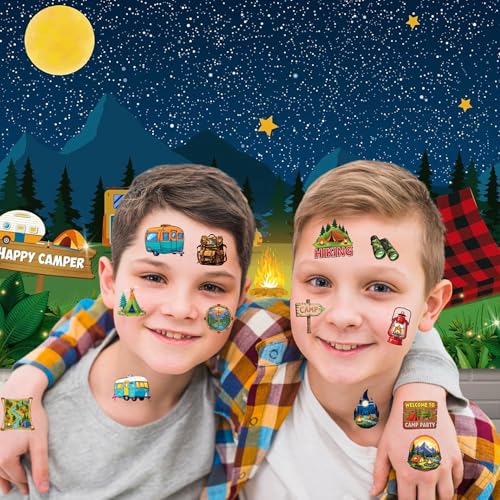 50pc Camping Temporary Tattoos for Kids - Party Favors