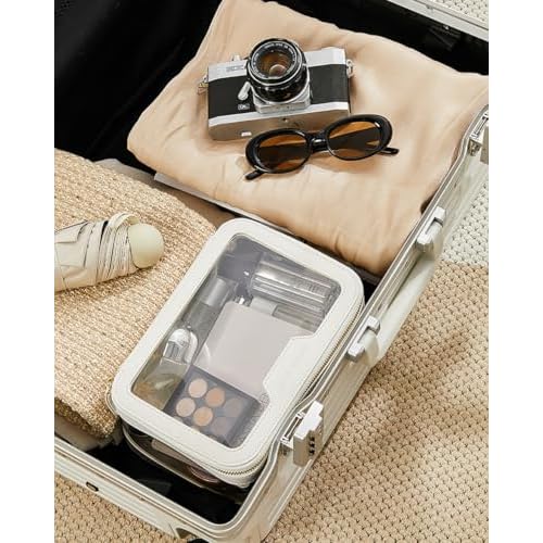 ROWNYEON Clear Makeup Case Toiletry Bag Multipurpose Travel Makeup Train Case Portable Cosmetic Organizer Transparent Storage Bag