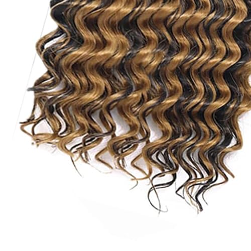FuivJuix P4/27 Blonde Human Hair Braiding Extensions 3 Bundles 26 Inch Deep Wave
