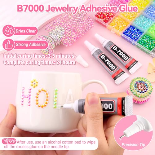 40000Pcs Resin Rhinestones for Bedazzling Kit, 2 Boxes Multicolor 3mm