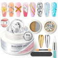 Born Pretty Solid Hard Builder Nail Gel 60g with Chrome Powder for 3D Sculpting & Extensions