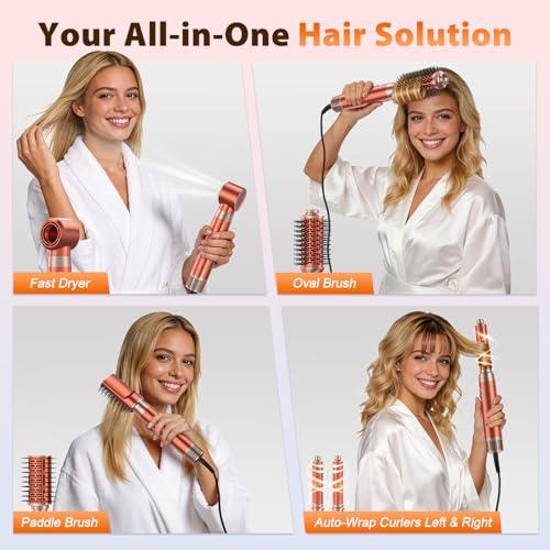 5-in-1 Hot Air Brush Set - Hair Dryer, Curler & Volumizer