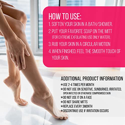 Clarial Exfoliating Gloves for Body & Face - Microfiber Scrub Mitts