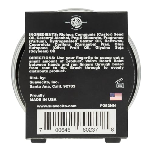 Suavecito Original Scent Beard Balm 1.5 oz Can - No Flaking, Eliminates Dryness & Itchiness - Conditions, Nourishes, Hair & Skin