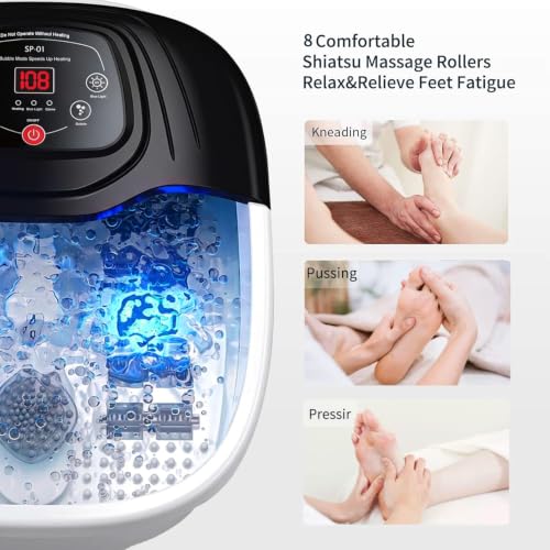 MODILIC Foot Spa Bath Massager with Heat, UV & Ozone, Bubbles & Blue Light