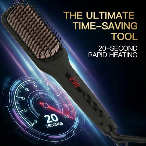 MEGAWISE Pro Ceramic Ionic Hair Straightener Brush