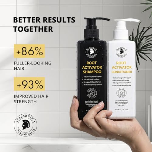 Psalmonica Hair Growth Shampoo & Conditioner Set 9.5 Fl Oz (Pack of 2) for Thinning Hair