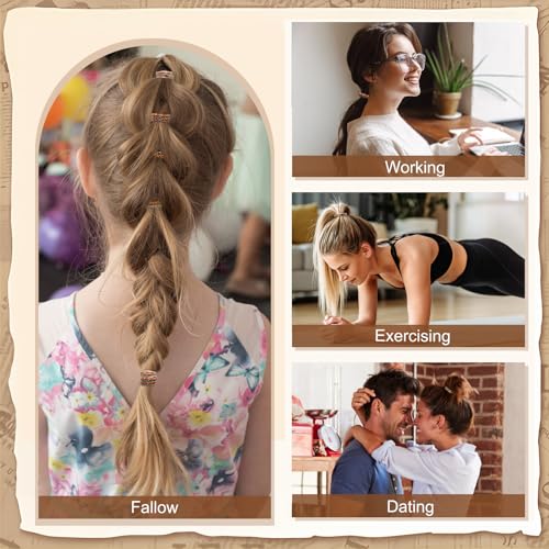 KIEGMIA 20 PCS Boho Hair Accessories: 10 Styles Bracelet Hair Ties for Thin and Thick Hair, No Damage Elastics, Cute Bands for Women and Girls, Ponytail Holders