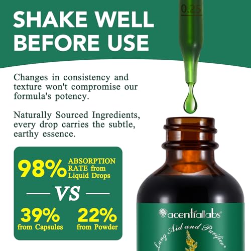Mullein Leaf Extract Drops for Lungs - Breathing Support Supplement