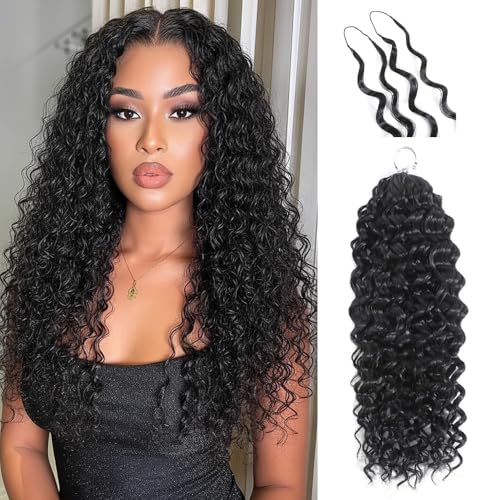 Deep Wave Human Hair Crochet Extensions - 16 Inch Knotless 60g