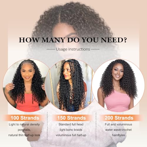 Feather Crochet Hair 12 Inch Water Wave Pre-Separated