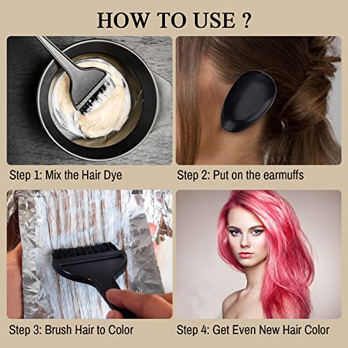 Hair Dye Application Brush and Mixing Bowl Set - 2 Brushes & Bowl