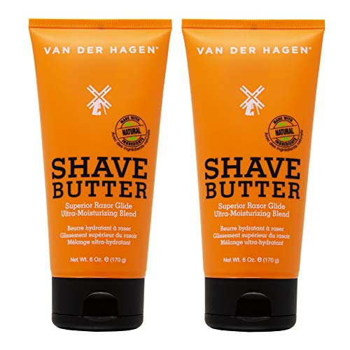 Van Der Hagen Shave Butter 6 oz Pack of 2 - Ultra Moisturizing Natural Shaving Cream