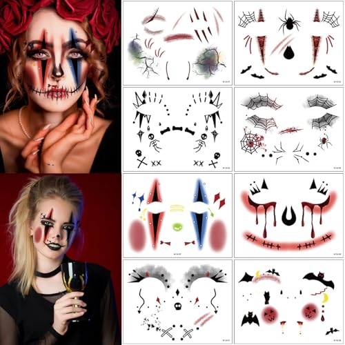 Halloween Eye Makeup Stickers - Waterproof Temporary Tattoos