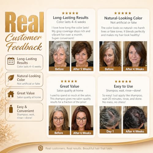 3-in-1 Brown Hair Dye Shampoo for Instant Color & Conditioning