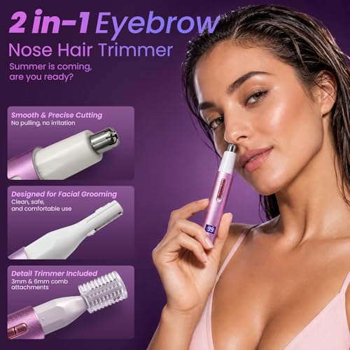 Nose & Ear Hair Trimmer with Rechargeable Battery & LED Display