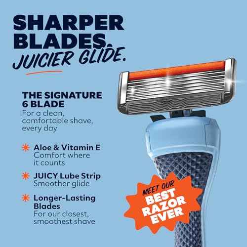 Dollar Shave Club | Travel Shave Set | 4 Extra Close Refill Cartridges, 1 Handle (Blue), 1 Razor Cover