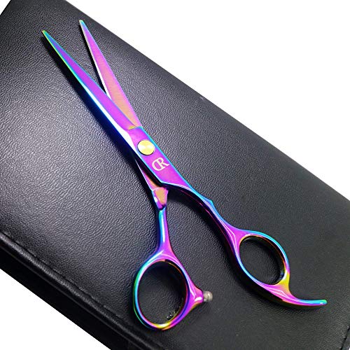 Professional Hair Cutting Shears,6 Inch Barber hair Cutting Scissors Sharp Blades Hairdresser Haircut For Women/Men/kids 420c Stainless Steel (Rainbow)