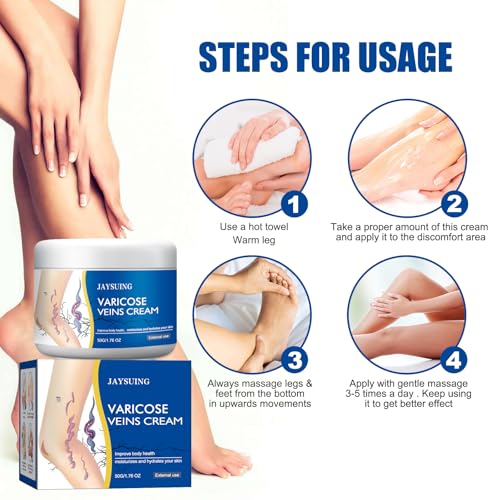 Varicose Veins Relief Cream for Legs ? Soothing, Moisturizing & Circulation Support for Spider Veins & Healthy-Looking Skin ? 2 x 1.76 Oz Tubes