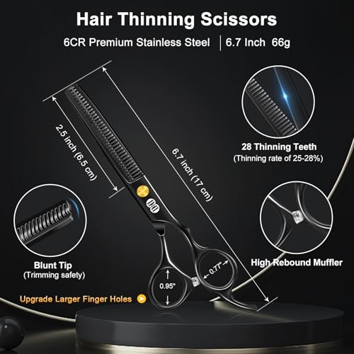 CIICII 6.7" Professional Hair Cutting Scissors Set – Barber Shears Kit