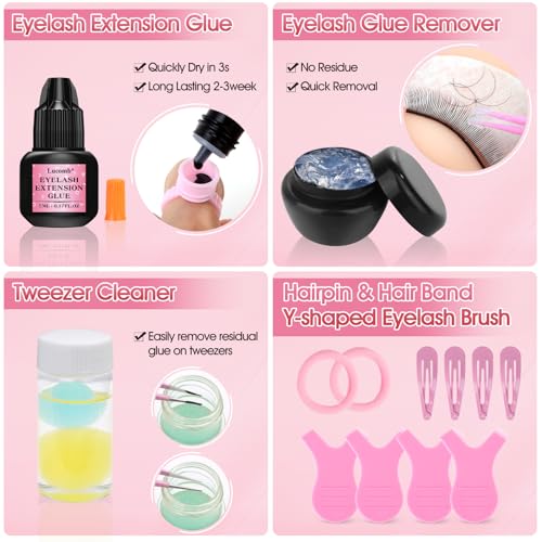 484 Pcs Lash Extension Kit for Beginners, Professional Eye Lashes Extension Kit