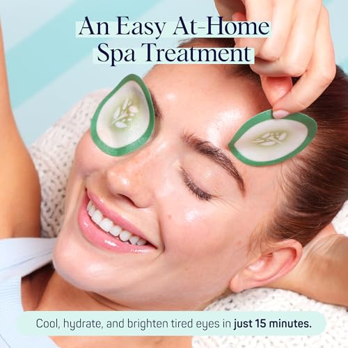SpaLife Cucumber Eye Pads for Puffy Eyes & Dark Circles (48 Count)
