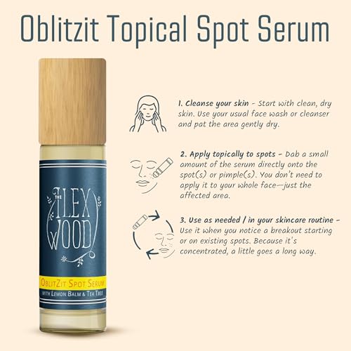 The Ilex Wood - Oblitzit - Spot Treatment Serum with Tea Tree and Lemon Balm, Natural Vegan Formula - 10ml (0.34 fl oz)