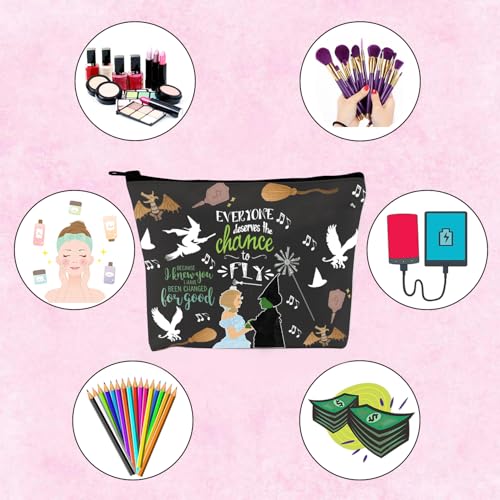 TSOTMO Musical Theatre Makeup Bag, Canvas, Beige, Marble Pattern, Ideal for Women's Cosmetics, Stylish Gift for Broadway Lovers
