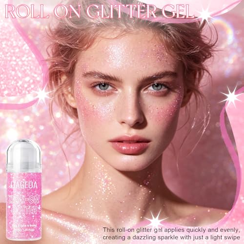 DAGEDA Roll-On Body Glitter - Holographic Pink Shimmer