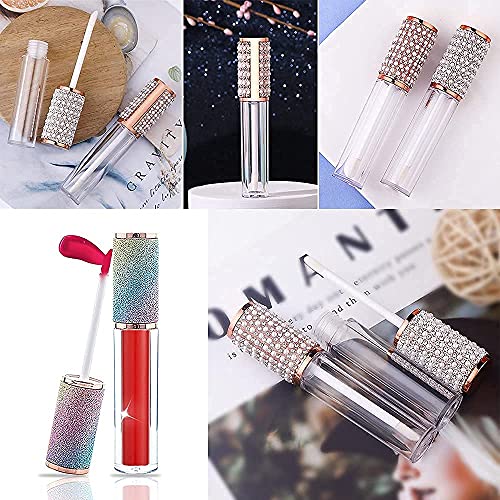AMORIX 24 Pack Rhinestone Lip Gloss Tubes + 24 Pack Pearl Lip Gloss Tubes