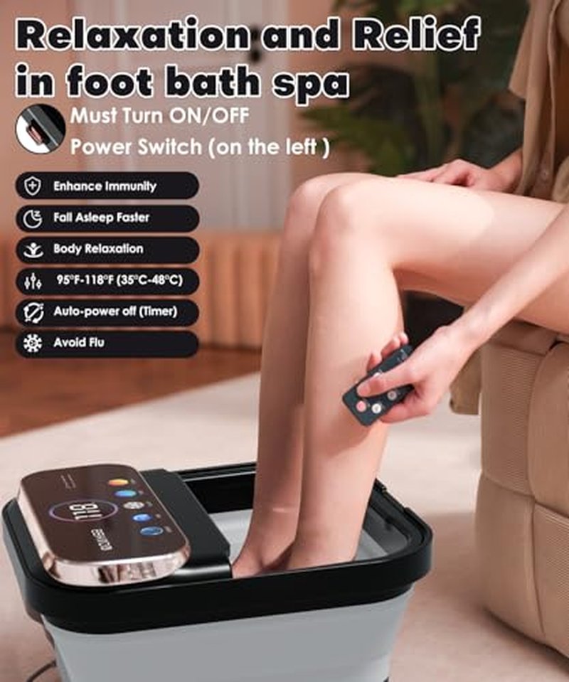 OOAMBB Collapsible Foot Spa Massager with Heat & Remote Control