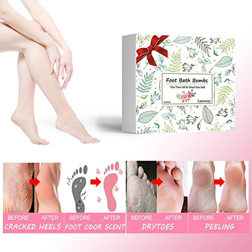 Organic Foot Soak Bath Bombs - 16 Pack Tea Tree Oil Spa Bath Set