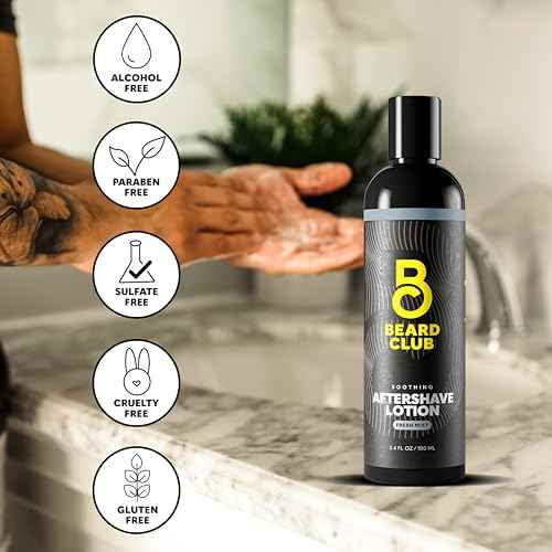 The Beard Club Aftershave for Men ? Soothing After Shave Lotion for Men with Chamomile, Tea Tree Oil & Willow Bark ? Post Shave Balm Calms Irritation, Prevents Razor Burn & Bumps - 3.4 Fl Oz - 1 Pack