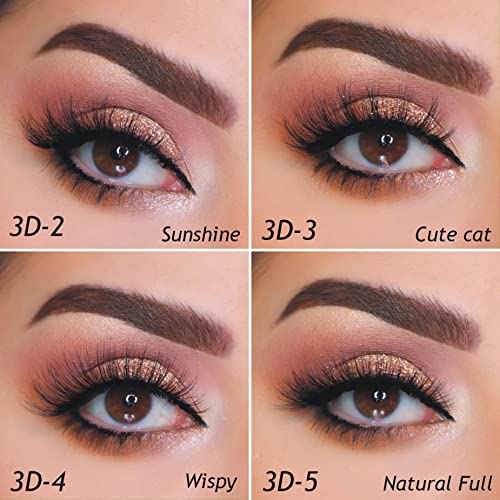 Eliace 3D Faux Mink False Eyelashes - 50 Pairs Wispy Cat Eye