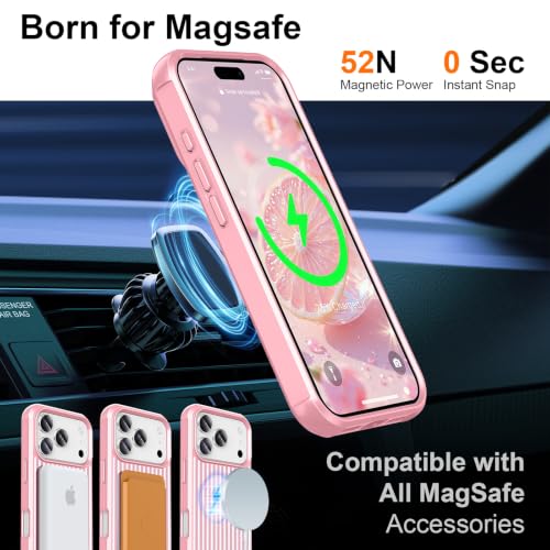 Pink Glitter Striped Case for iPhone 17 Pro Max - Slim & Shockproof