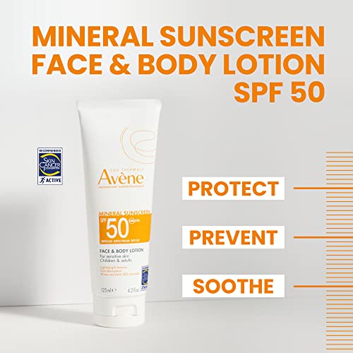 Av?ne Sheer Mineral Sunscreen Broad Spectrum SPF 50 Face and Body Lotion 4.23 Fl Oz