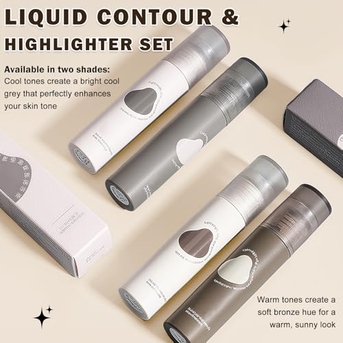 Cool Tone Liquid Contour & Highlighter Stick Set