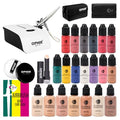 OPHIR Professional Airbrush Makeup Kit 24-Piece Set with Compressor