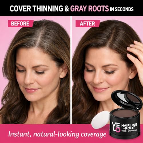 VELO Root Touch Up Hair Color Powder - Gray Cover, Long Lasting, Travel-Ready